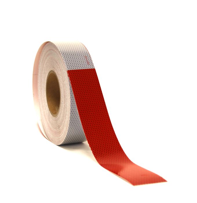 Ruban réflecteur - 7" blanc / 11" rouge - 2" Larg. x 150 pieds - garantie 5 an