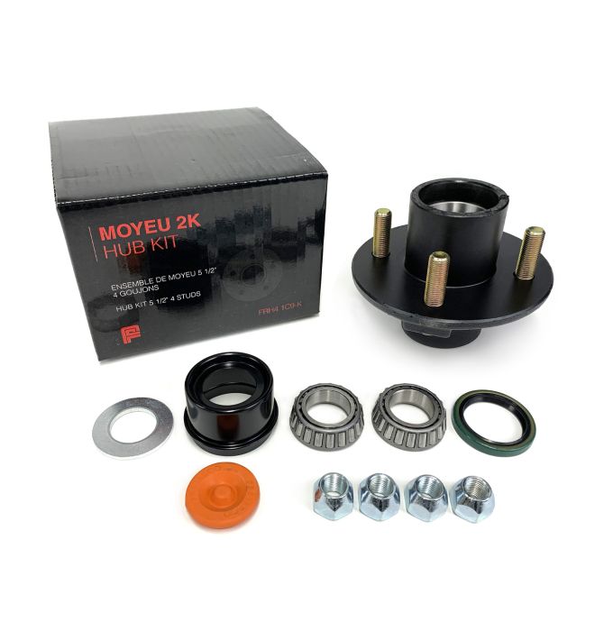 Moyeu à 4 goujons 1/2" B.C. 4" 2K cône 1 1/16" complet (en boîte) FRAMECO