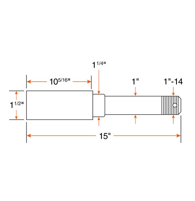 Mandrin 1K graissable 1" x 15"