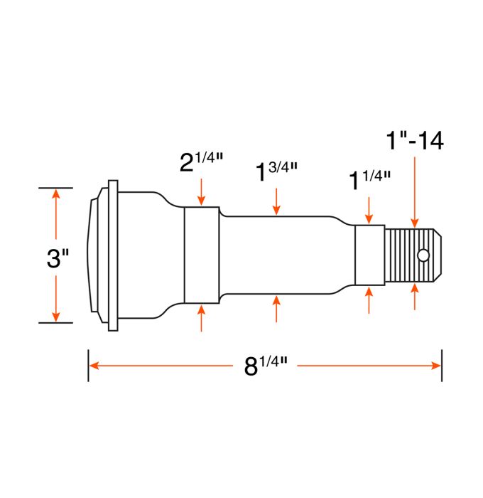 Mandrin 6K graissable droit avec flange