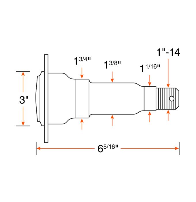 Mandrin 3,5K graissable droit pour tube 3"