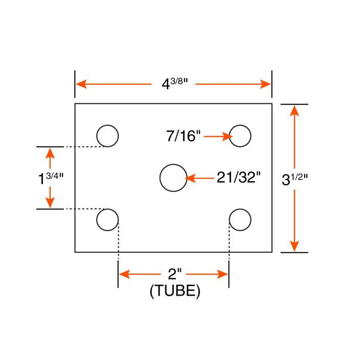 Ensemble de fixation de ressort 1 3/4" pour essieu 2'' pour tube carré