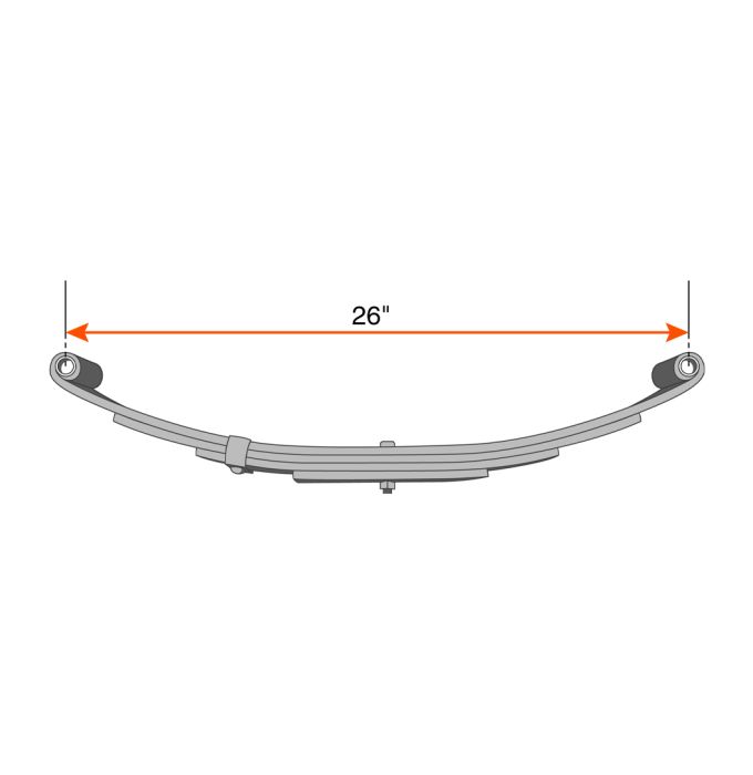 Ressort à 2 yeux de 3L 690 lbs 26" x 1 3/4" UNA-122