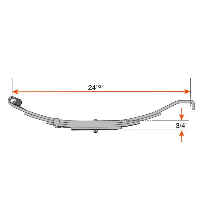 Ressort à glissière de 3L 800 lbs 24 1/2" x 1 3/4" UNA-009