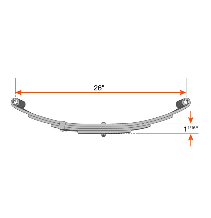 Ressort à 2 yeux de 4L 1000 lbs 26" x 1 3/4" UNA-124