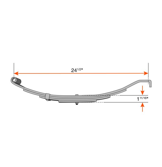 Ressort à glissière de 3L 1720 lbs 24 1/2" x 1 3/4" UNA-425
