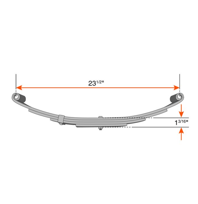 Ressort à 2 yeux de 4L 1500 lbs 23 1/2" x 1 3/4" UNA-114