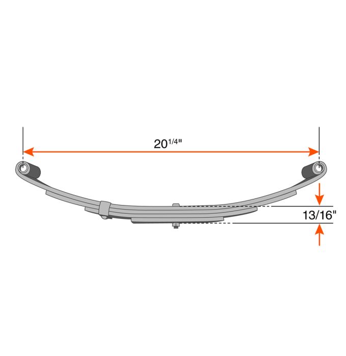 Ressort à 2 yeux de 3L 1000 lbs 20 1/4" x 1 3/4" UNA-169