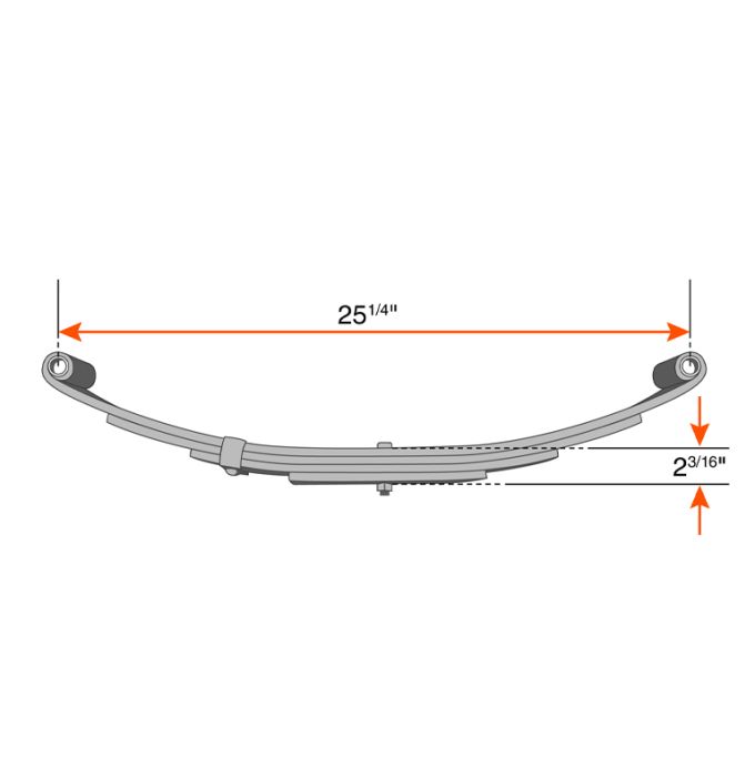 Ressort à 2 yeux de 6L 3380 lbs 25 1/4" x 1 3/4" UNA-223