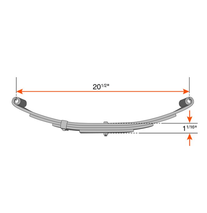 Ressort à 2 yeux de 4L 1400 lbs 20 1/2" x 1 3/4" UNA-167