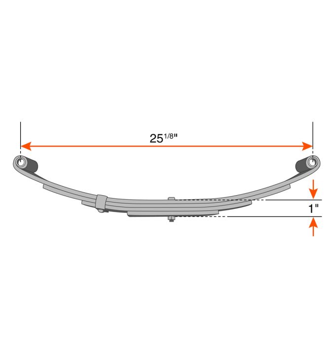 Ressort à 2 yeux de 3L 1250 lbs 25 1/8" x 1 3/4" UNA-219