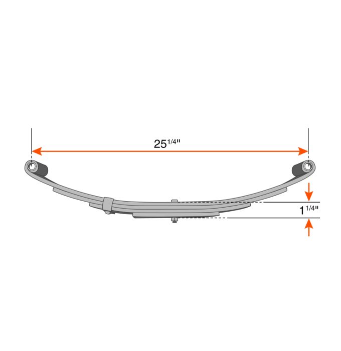 Ressort à 2 yeux de 4L 1830 lbs 25 1/4" x 1 3/4" UNA-212