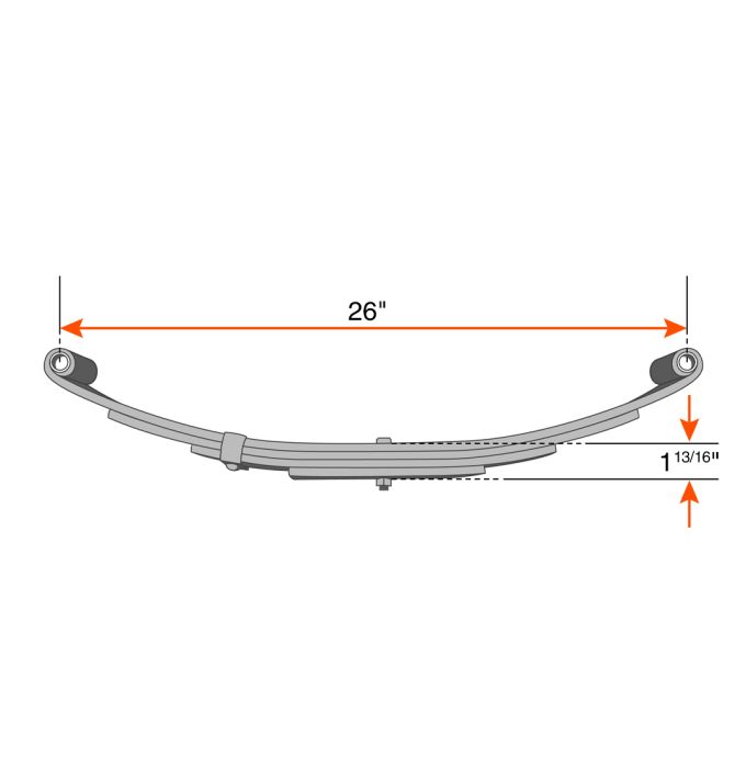 Ressort à 2 yeux de 5L 2500 lbs 26" x 1 3/4" UNA-052