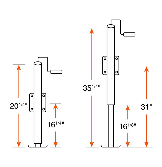 Vérin pivotant 2K 15" poignée dessus RAM