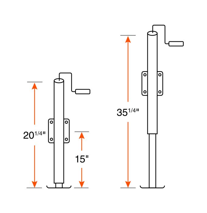 Vérin pivotant 5K 15" poignée dessus RAM