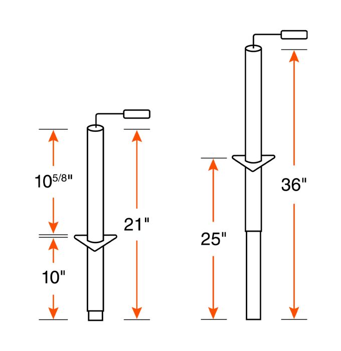 Vérin en V 5K 15" zingué poignée dessus RAM