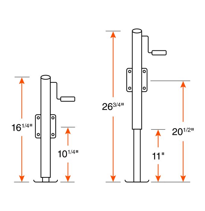 Vérin pivotant 2K 10" poignée de côté RAM