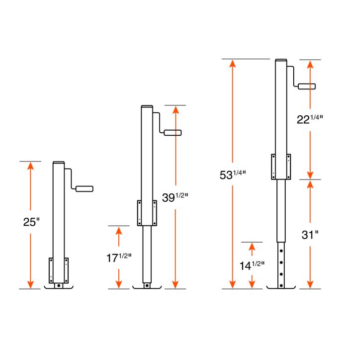 Vérin ajustable 7K 15" poignée de côté avec plaque de fixation RAM
