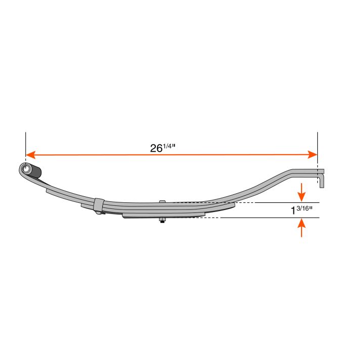 Ressort à glissière de 4L 1500 lbs 26 1/4" x 2" UNA-314