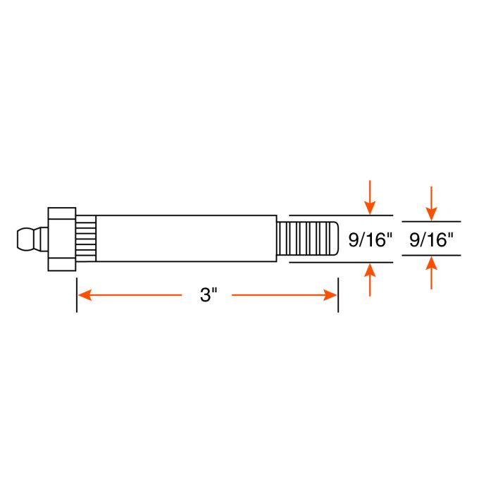 Boulon graissable de 9/16"-18 x 3"
