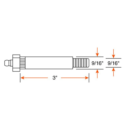 Boulon graissable de 9/16"-18 x 3"