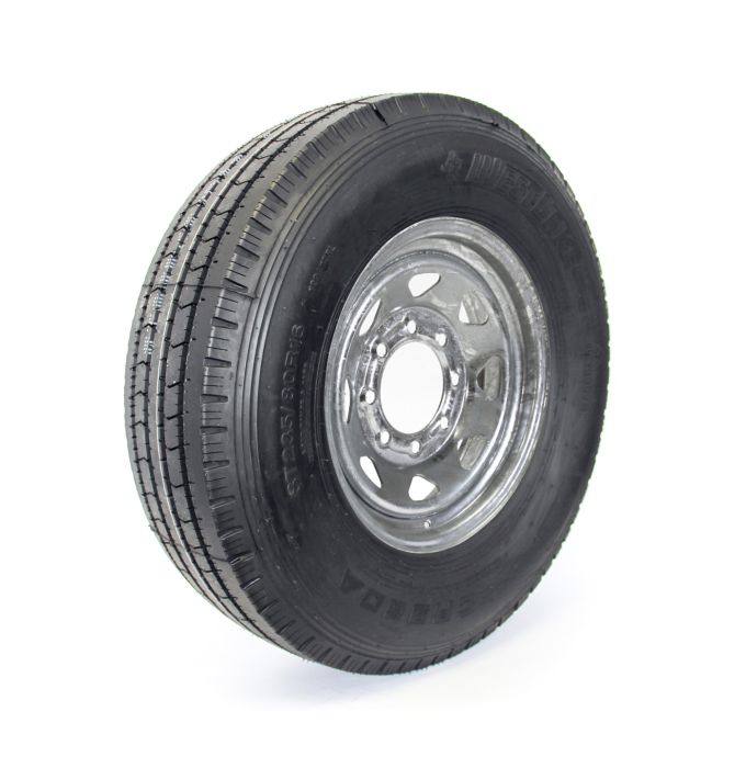 Pneu radial 235/80R16 14 plis LRG 4080 lbs Westlake et jante 16" 8 trous galvanisée