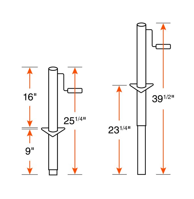 Vérin en V 5K 14" zinc poignée de côté dog house RAM