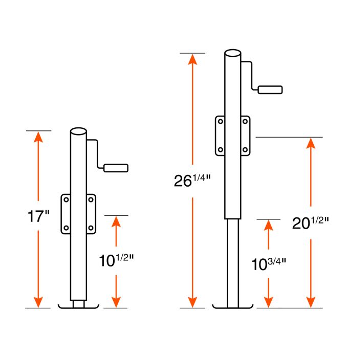 Vérin pivotant 5K 10" zinc poignée de côté RAM