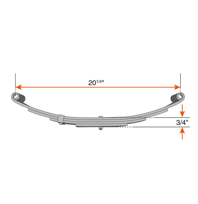 Ressort à 2 yeux de 3L 700 lbs 20 1/4" x 1 3/4" UNA-168
