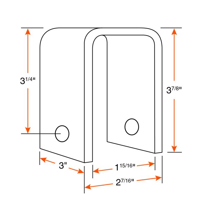 Main d'attache de 3,5K avant et arrière