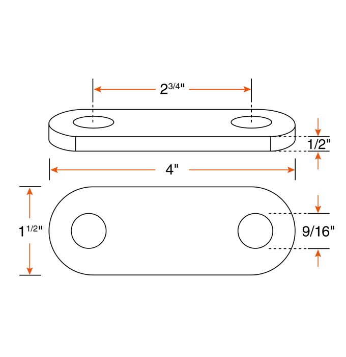 Lien mobile de 2 3/4" x 1/2" moyen en zinc
