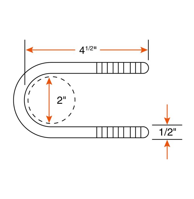 Ensemble de fixation de ressort de 1 3/4" pour essieu de 2'' rond