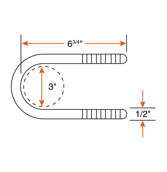 Ensemble de fixation de ressort de 2" pour essieu de 3'' rond 5K-7K